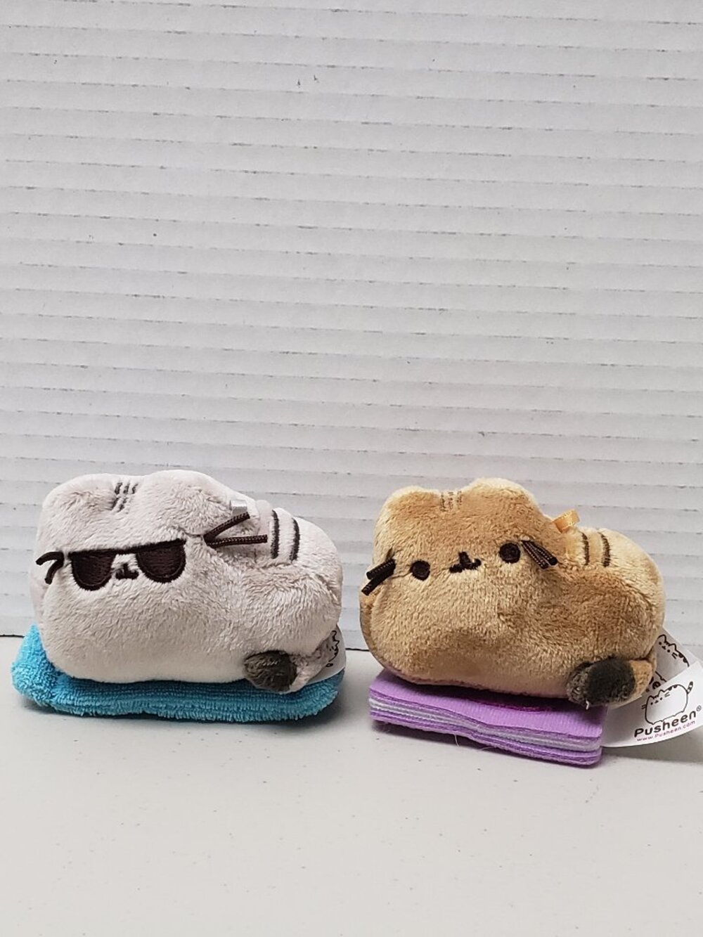 Pusheen Blind Box Plushes: Purple Book & Blue Beach Towel
